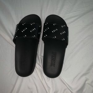 PINK black and white sandals